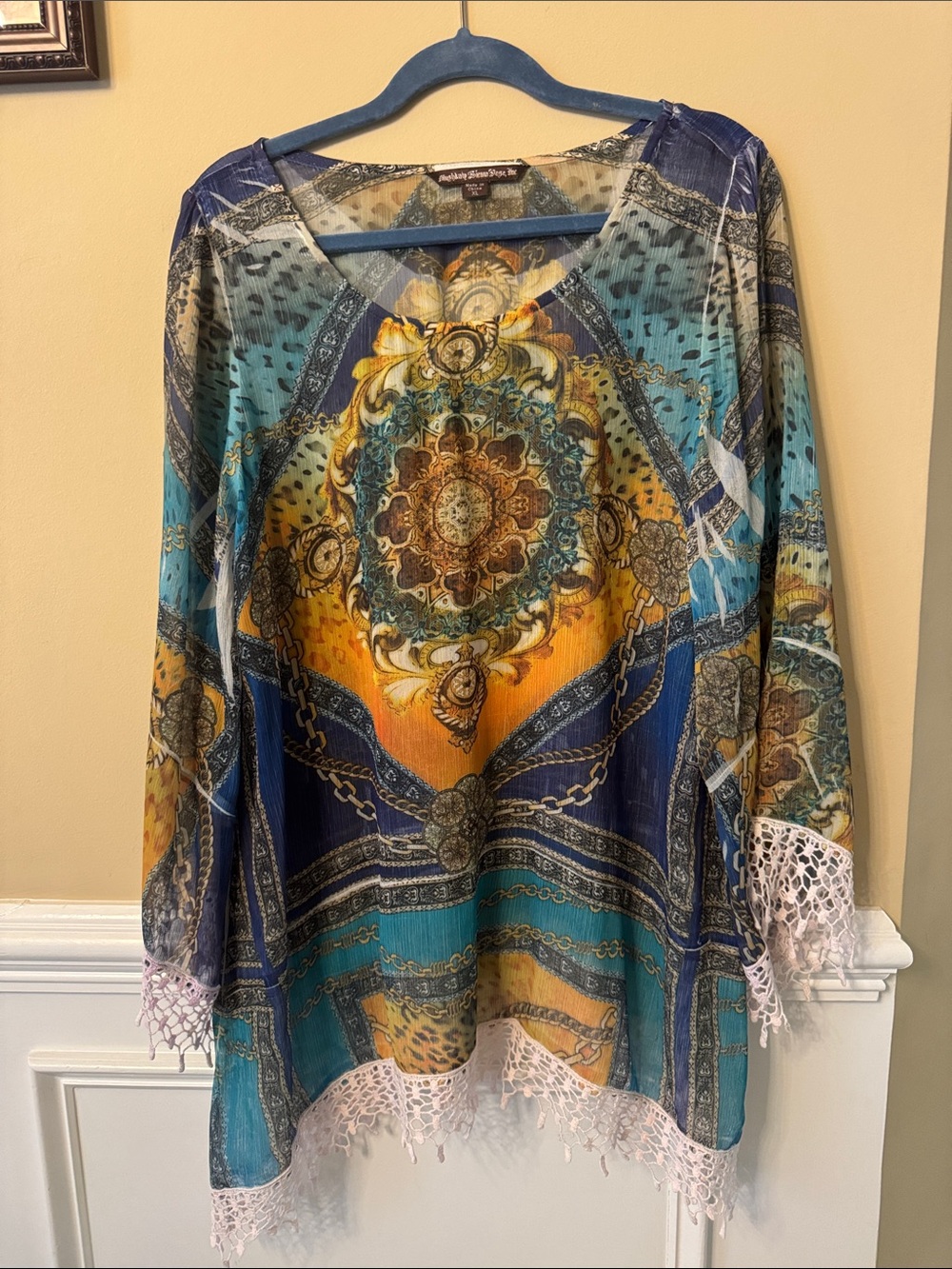 Boho Medallion Lace-Trim Tunic PTP 23